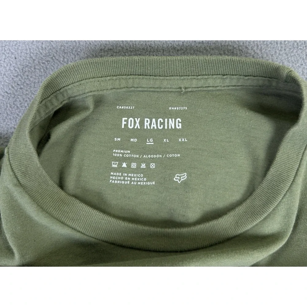 Fox Racing Shirt Large Olive Green Thrill Seekers Havos Wreaker Moto Y2K